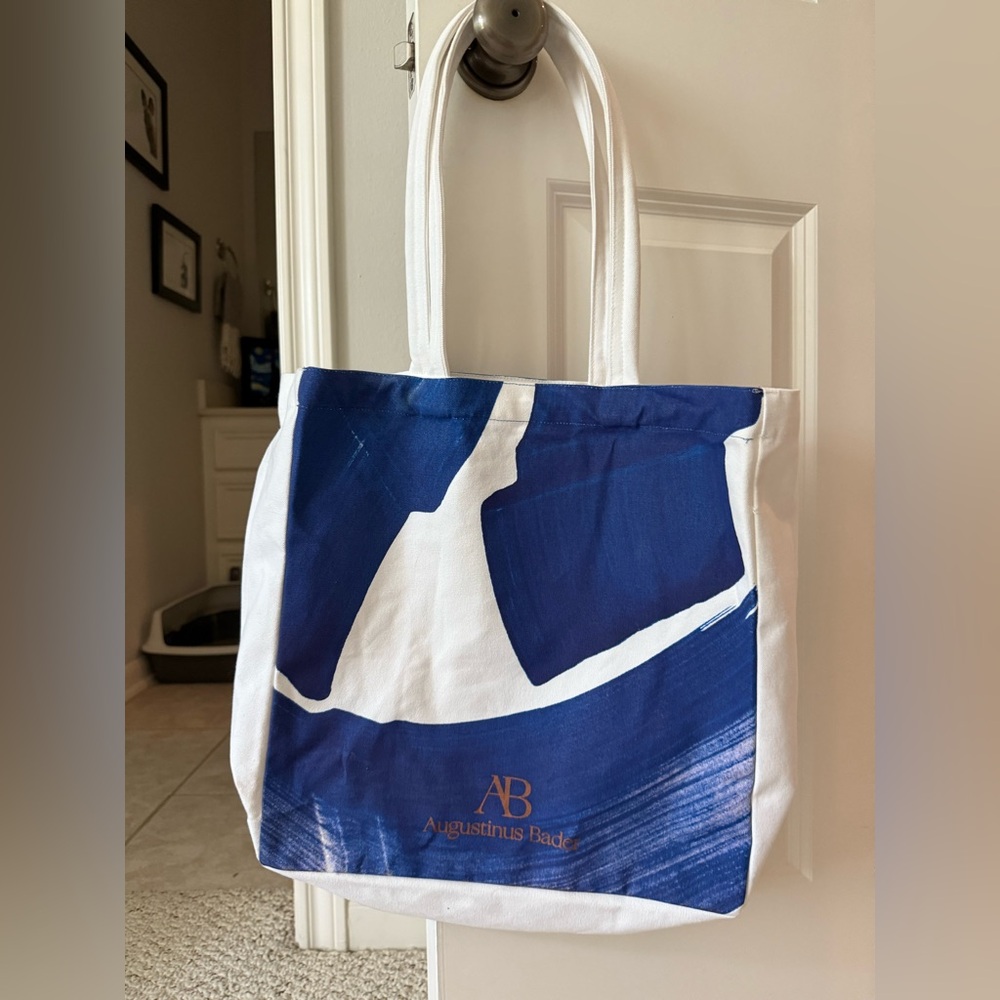 Augustinus Bader Blue and White Tote Bag